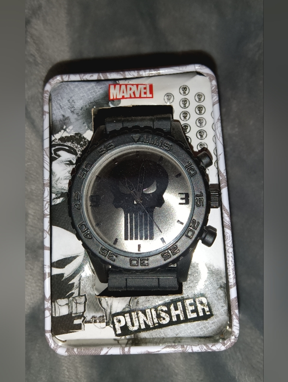 Marvel The Punisher Men's Black Watch